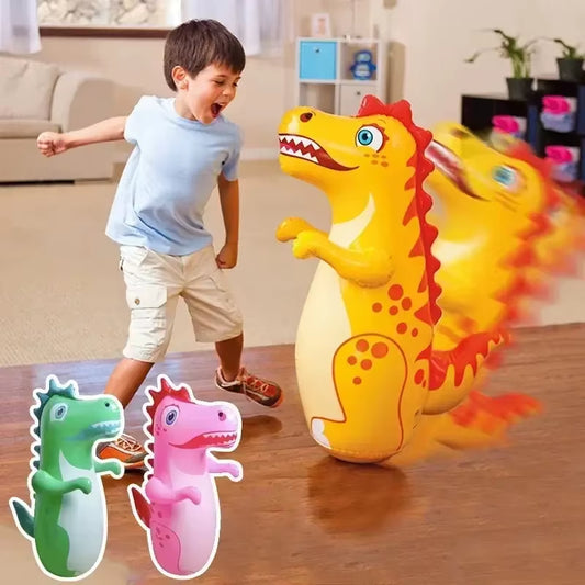 Inflatable Tumbler Boxing Standing Punching Bag Dinosaur Model Parent Child Toys for Kids Games Sport Activity Outdoors Gifts