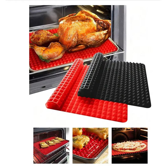 Silicone Pyramid Baking Mat for Oven Non-Stick Cooking Tray Reusable Heat-Resistant Grill Mat for Healthy Fat-Free Cooking