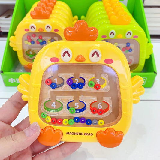 Montessori Magnetic Puzzle Board Color Number Matching Toy Sensory Play for Toddlers 3+ Educational Bead Game with Magnetic Pen