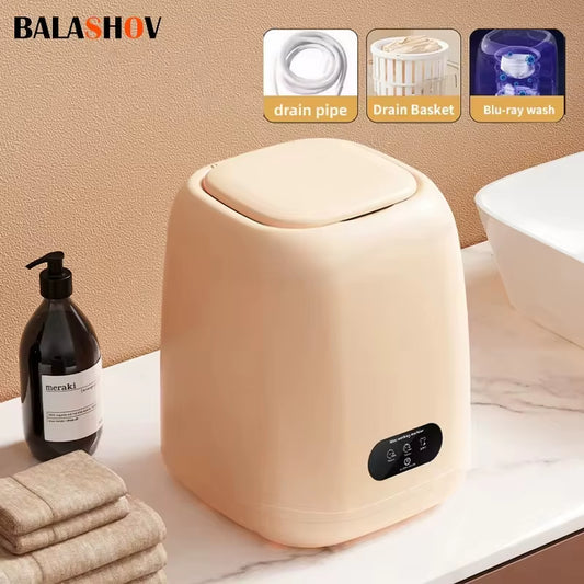 Small Washing Machine for Underwear Children'S Clothes Mini Washer Fully Automatic Portable Washing Machine with Spin Dryer 220V