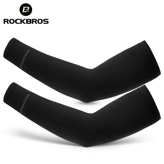ROCKBROS Ice Silk Arm Sleeves Sun Protection UV Mangas Running Cycling Arm Warmers Sports Basketball Volleyball Cool Arm Sleeves