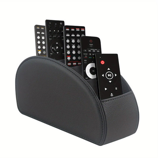 PU Leather Remote Control Holder5Compartments,Multi-Device Organizer for Tv/Dvd/Blu-Ray,Desk & Drawerstorageboxhome&Officedecor