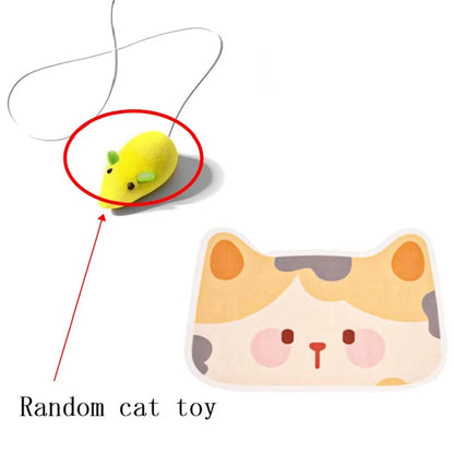 Self-Adhesive Cat Scratcher with Random Hanging Cat Toy Wall Mounted Felt Cat Scratch Mat Cats Scratcher Pad Carpet Cat Supply