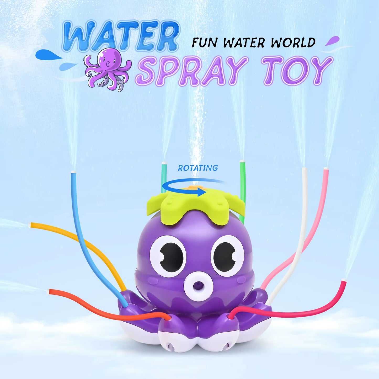 Sprinkler Rotating Spray Outdoor Games for Kids Garden Octopus Summer Water Toy Backyard Yard Cartoon Splash Baby Bath Toys Gift