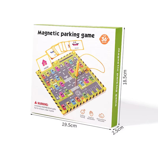 Wooden Car Parking Maze Game for Kids Alphabet Learning & Pen Control Practice with Word Card Bead for Preschool Educational Toy