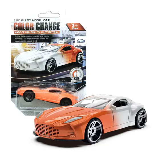 Magic Mini Water & Temp Color Change Alloy Car 1:64, Pull Back Racing Model with Durable Crash-Proof Slide for Boys Kids Gifts