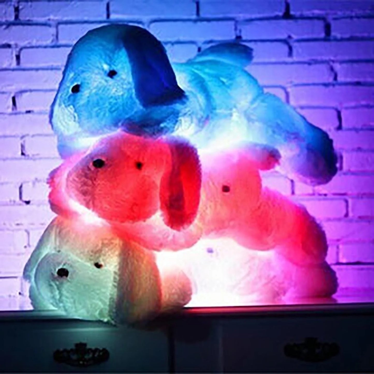 Gallickan Light up Dog Plush, LED Puppy Stuffed Animal, 13" Glowing Stuffed Pillow Plush with Night Lights Birthday Valentines Gift for Toddler Kids, Blue