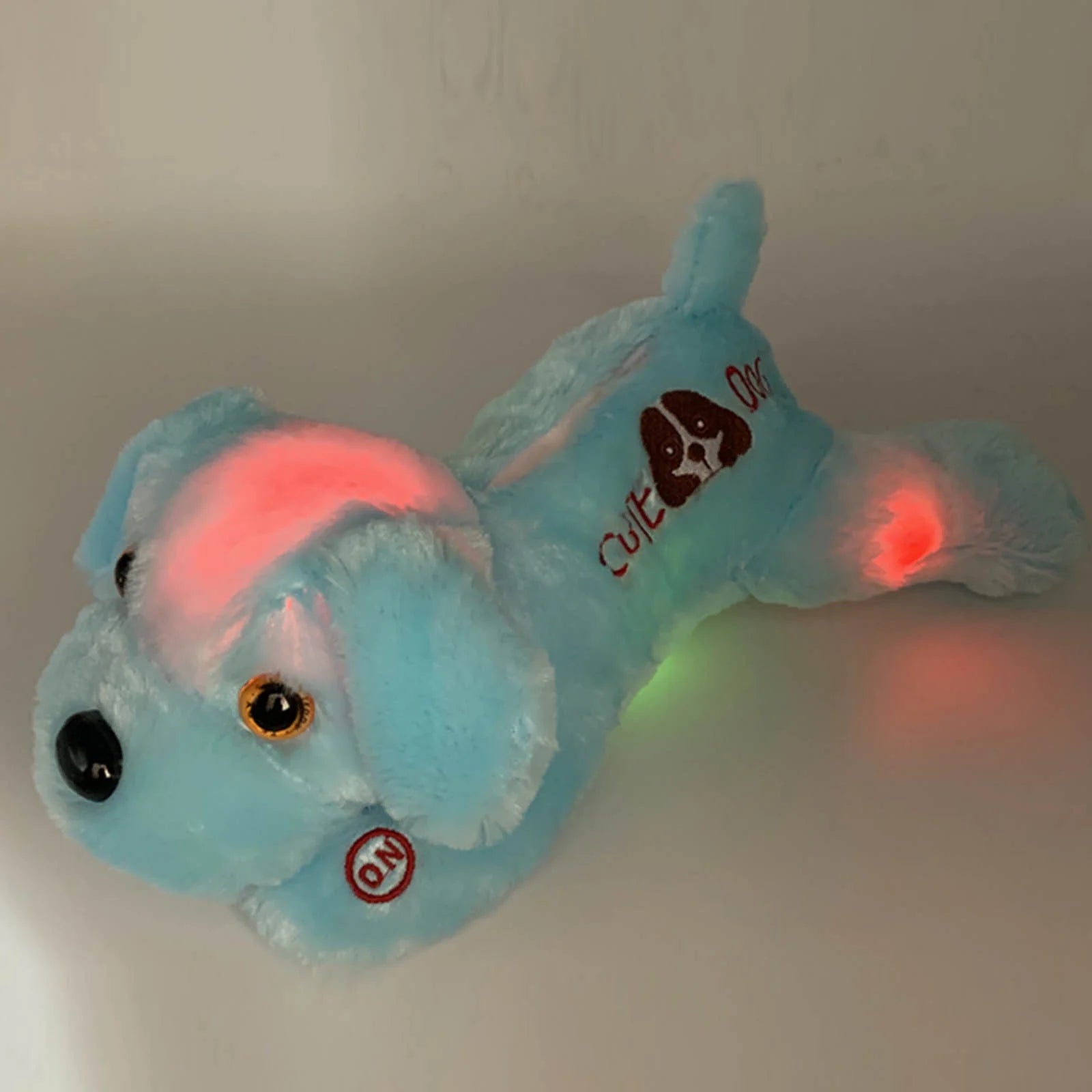 Gallickan Light up Dog Plush, LED Puppy Stuffed Animal, 13" Glowing Stuffed Pillow Plush with Night Lights Birthday Valentines Gift for Toddler Kids, Blue
