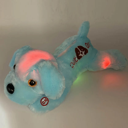 Gallickan Light up Dog Plush, LED Puppy Stuffed Animal, 13" Glowing Stuffed Pillow Plush with Night Lights Birthday Valentines Gift for Toddler Kids, Blue