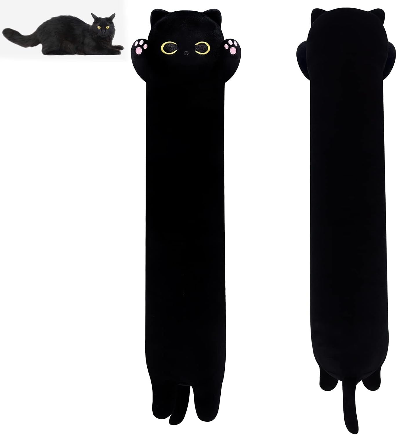 MUFEIRUO Long Cat Plush,50Cm Long Cat Stuffed Animals Soft Black Kitten Plush...