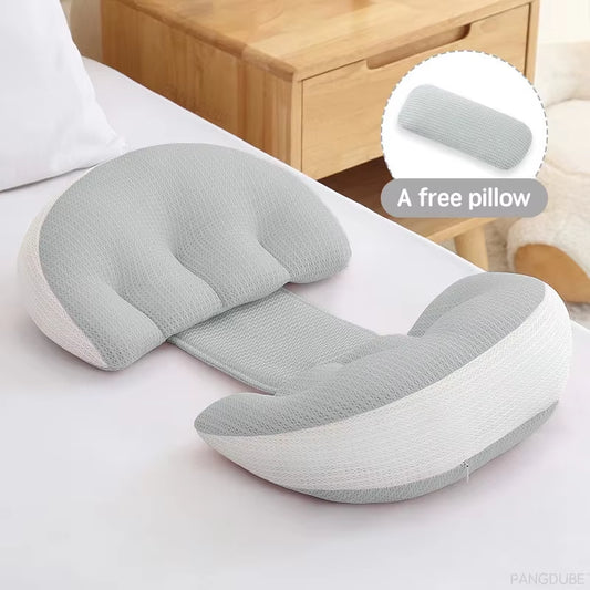 PANGDUBE Pregnancy Pillow with 1Pc Free an Auxiliary Pillow Cotton Waist Support Pillow for Pregnant Women Sleeping Body Pillow