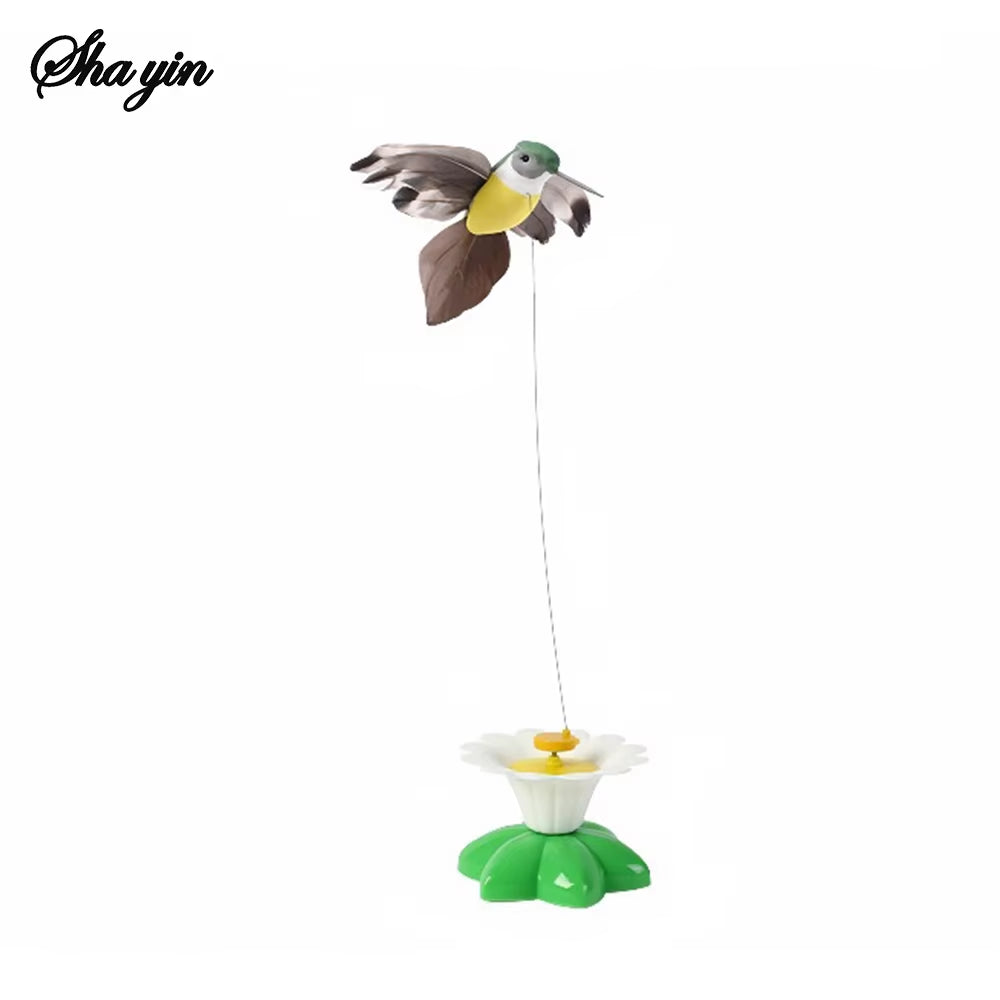 Electric Flying Bird Teasing Stick Automatically Spins around Hummingbird, Cat Self Hi Toy