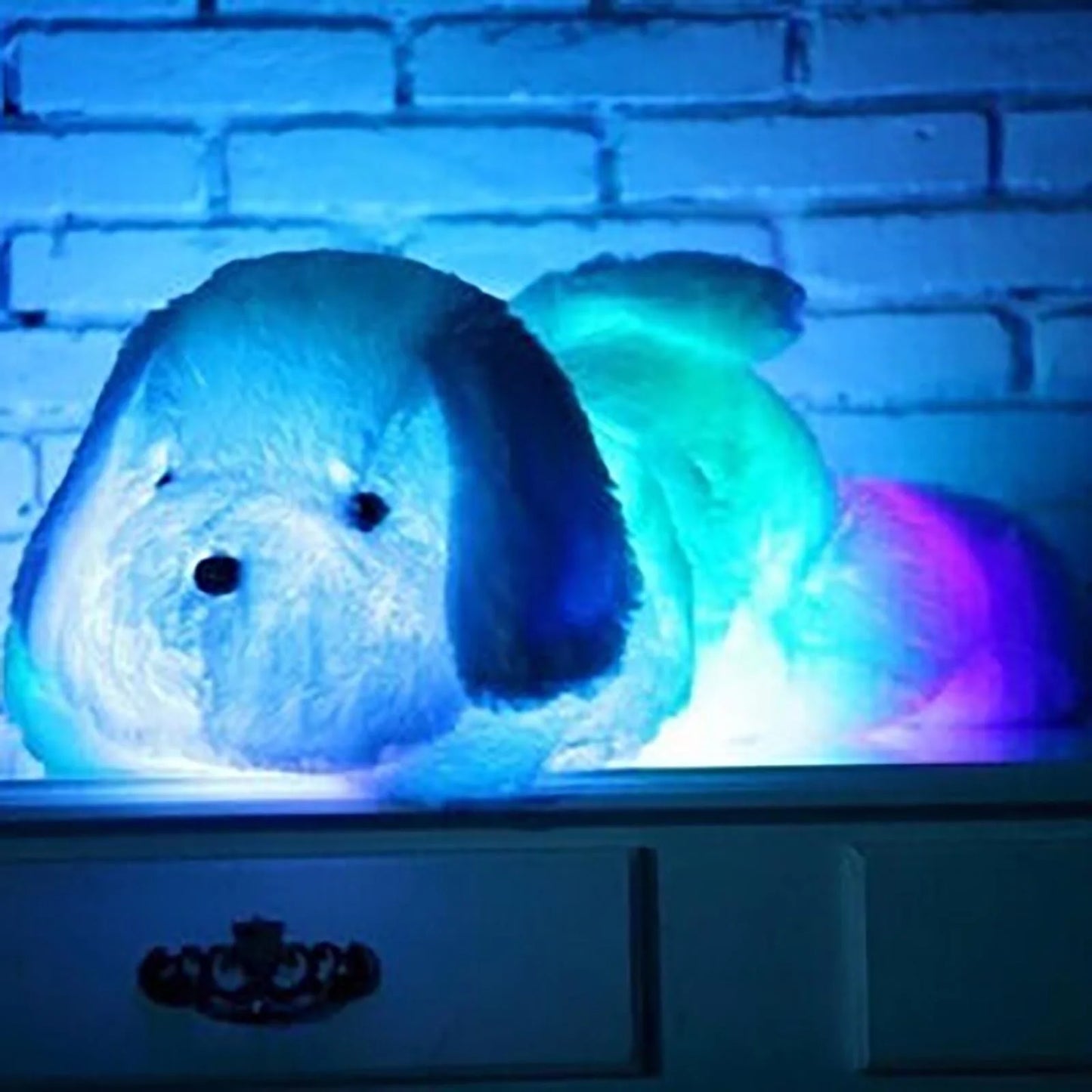 Gallickan Light up Dog Plush, LED Puppy Stuffed Animal, 13" Glowing Stuffed Pillow Plush with Night Lights Birthday Valentines Gift for Toddler Kids, Blue