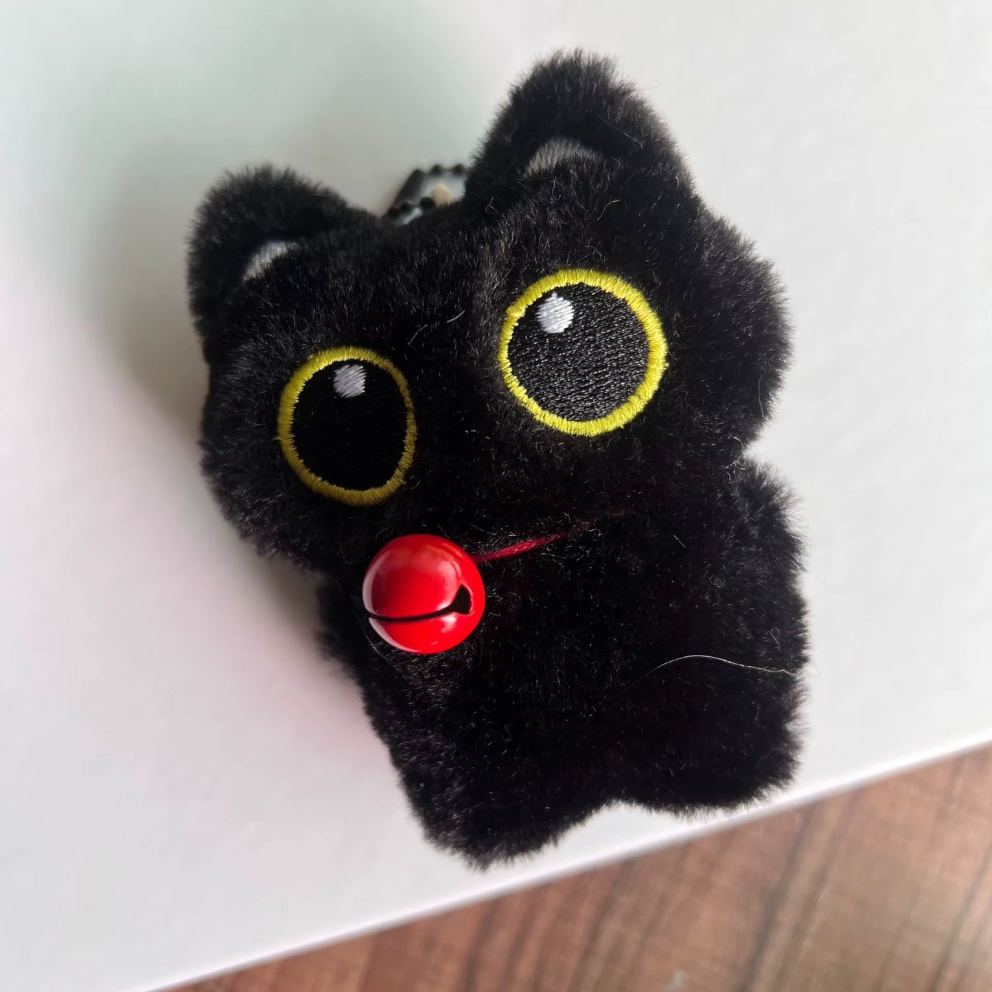 Cartoon Cute Black Cat Plush Keychain Squeaky Toy Squishy Bag Pendant Soft Stuffed Toy Ins Style Cuddly Cat Doll Boys Girls Gift
