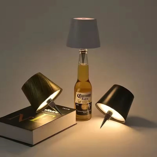 2025 LED Bottle Table Lamp Touch 3 Colors Rechargeable Portable Desktop Decoration Lamp for Bar Restaurant Camping Atmosphere De