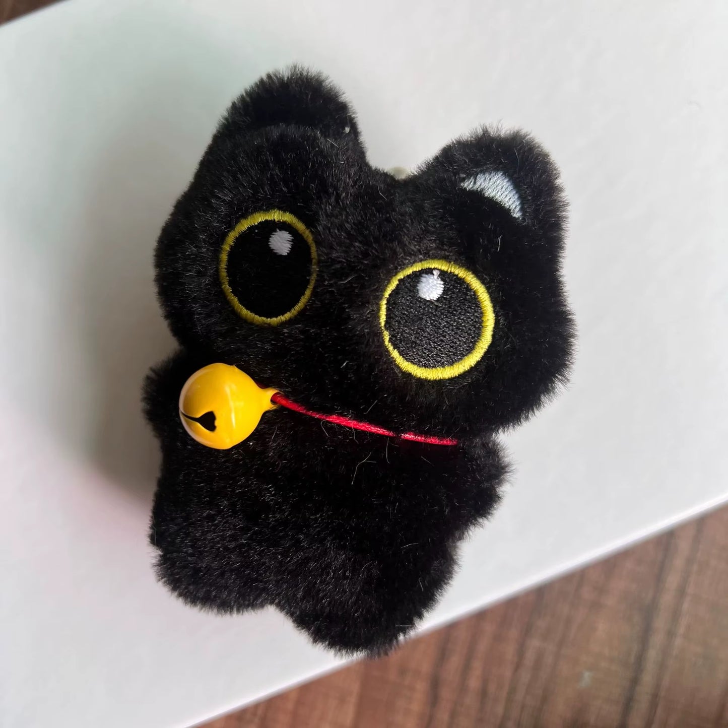 Cartoon Cute Black Cat Plush Keychain Squeaky Toy Squishy Bag Pendant Soft Stuffed Toy Ins Style Cuddly Cat Doll Boys Girls Gift