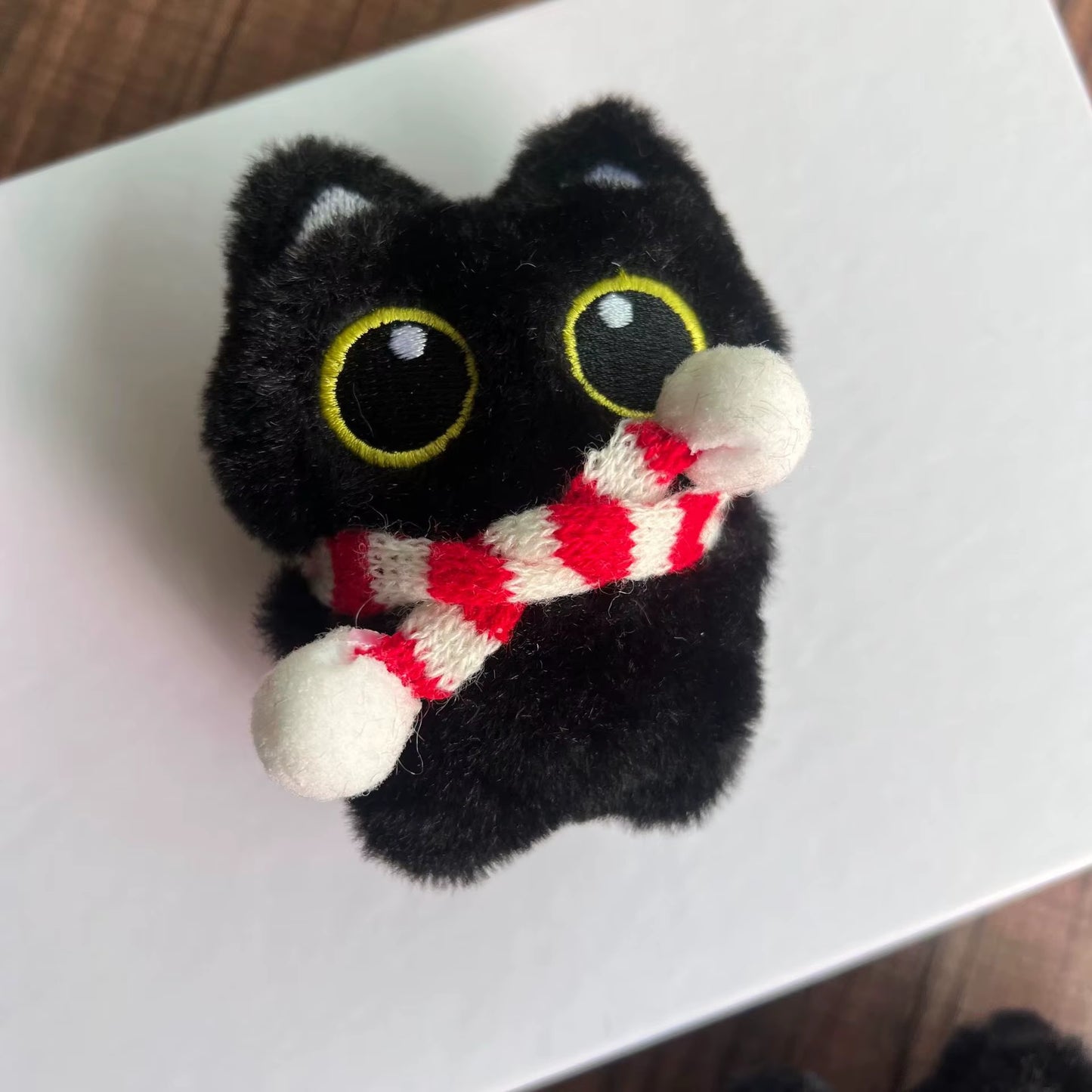 Cartoon Cute Black Cat Plush Keychain Squeaky Toy Squishy Bag Pendant Soft Stuffed Toy Ins Style Cuddly Cat Doll Boys Girls Gift