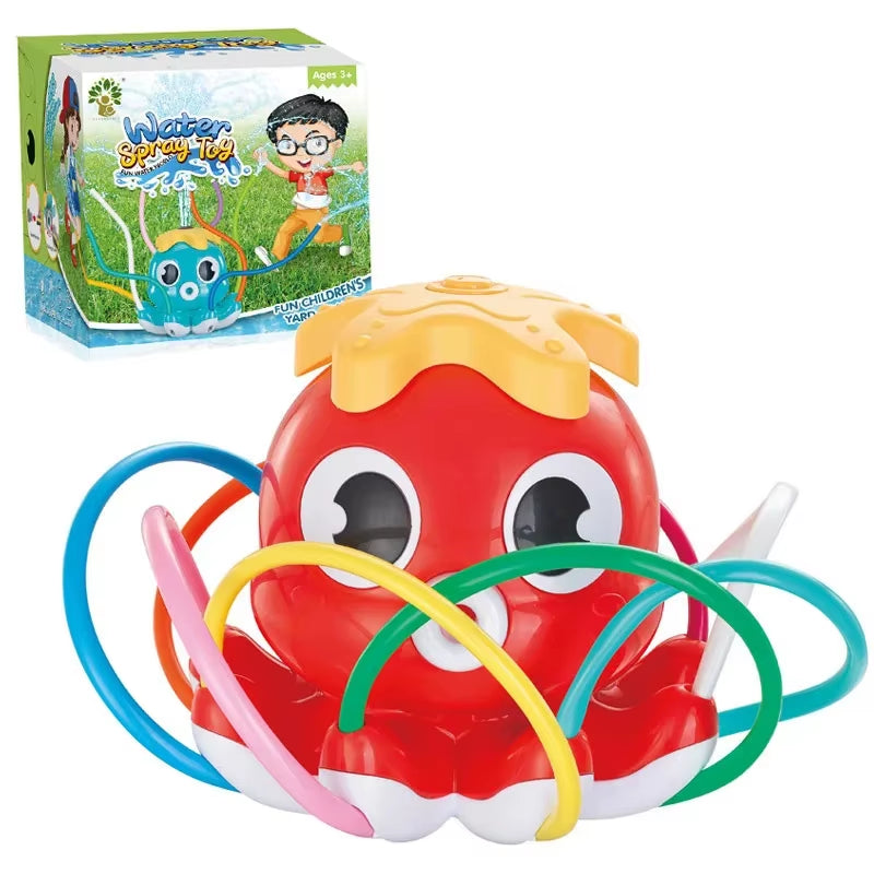 Sprinkler Rotating Spray Outdoor Games for Kids Garden Octopus Summer Water Toy Backyard Yard Cartoon Splash Baby Bath Toys Gift