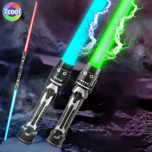 Laser Sword Lightsaber Red and Blue Double Saber Rave Transformation Children'S Gifts Cosplay Weapon Boys Cool Flashing Toys