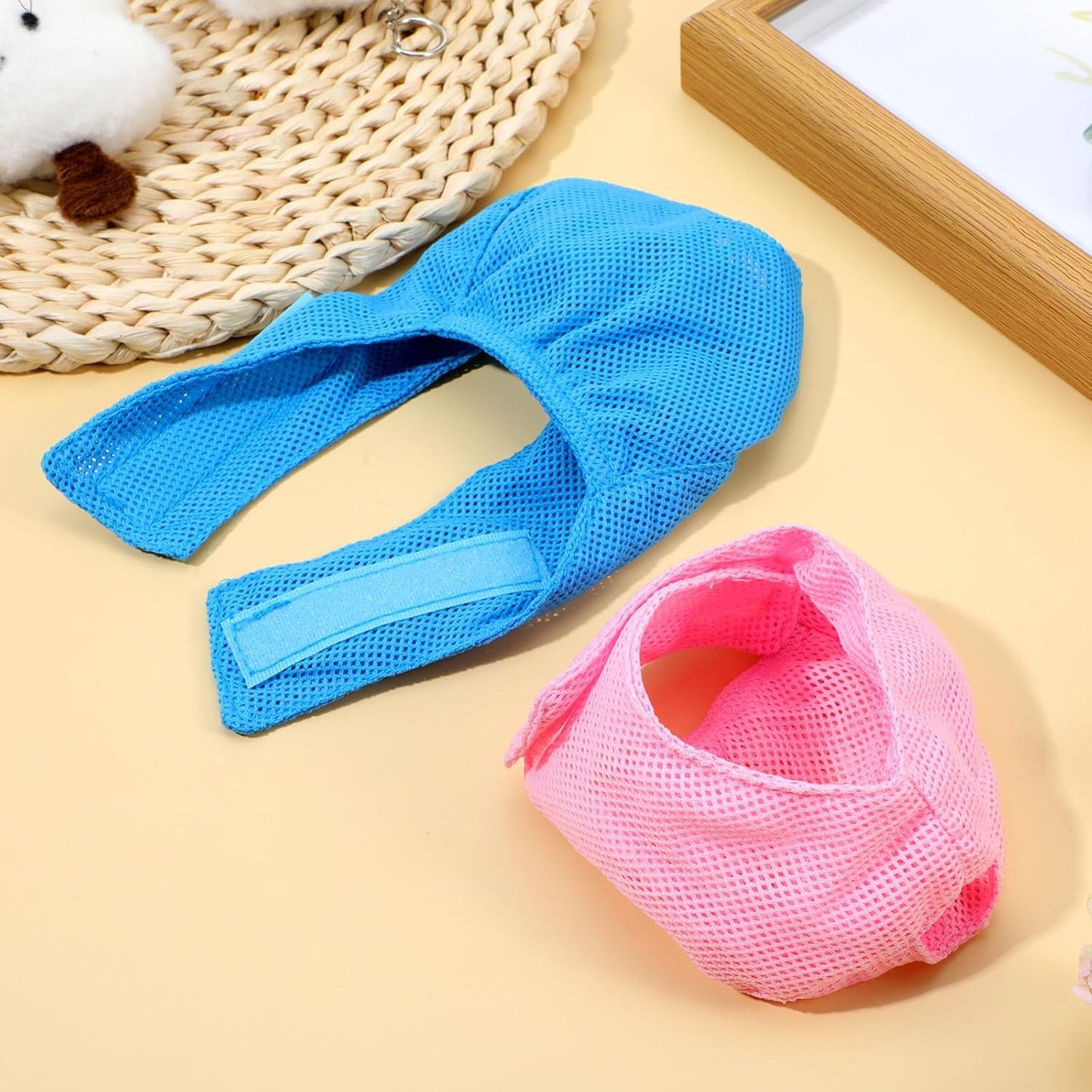 2Pcs Cat Muzzles Breathable Mesh Muzzles with Soft Mesh Covered, Cat Mask for Grooming, anti Bite anti Meow Prevent from Biting