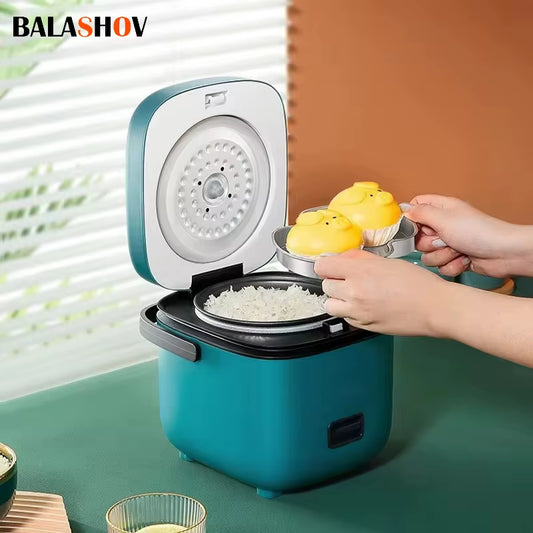 Mini Rice Cooker Automatic Household Kitchen Electric Cooking Machine 1-2 People Food Warmer Steamer 1.2L Small Rice Cooker