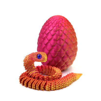 3D Printing Action Figure Snake Egg Toys Creative Stress Relief Anime Figures Moveable Rotation Desktop Ornaments Gift