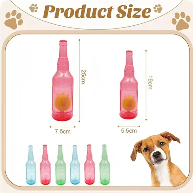 Pet Toy Dog Bite-Resistant Squeaky Tennis Ball Bottle for Self-Entertainment, Boredom Relief, Durable Chew Toy, Interactive Dog Toy