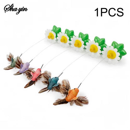 Electric Flying Bird Teasing Stick Automatically Spins around Hummingbird, Cat Self Hi Toy